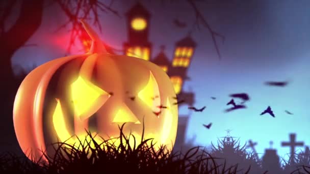 Halloween Pumpa Spooky Orange Bakgrund — Stockvideo