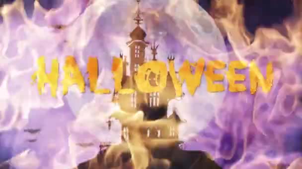 Замок Привидів Хеллоуїн Фон — стокове відео