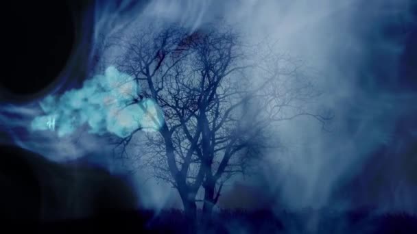 Mutlu Cadılar Bayramı Perili Orman Arka Plan — Stok video