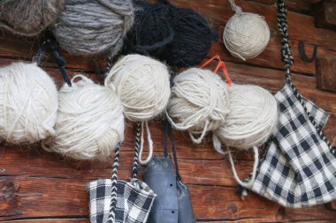 Geleneksel yün örme rustik arka plan