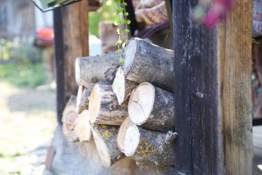 Kış için hazırlanan ahşap kazık  