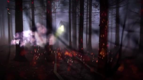 Foresta Infestata Sfondo Felice Halloween — Video Stock