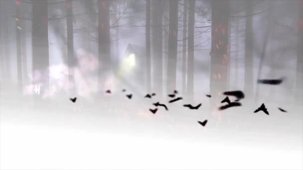闹鬼的森林快乐万圣节背景 — 图库视频影像
