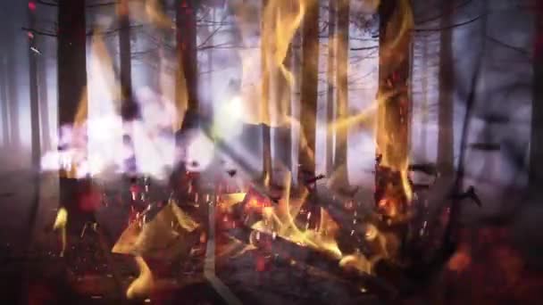 Perili Orman Mutlu Cadılar Bayramı Arka Plan — Stok video