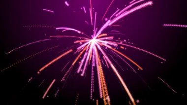 Yeni yıl havai fişekleri mor arkaplan