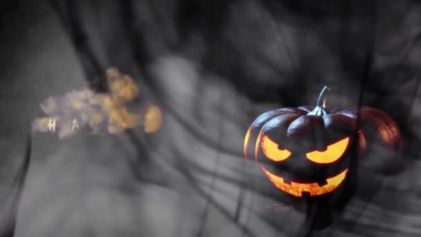 Feliz Halloween Assombrado Abóbora Fundo — Vídeo de Stock