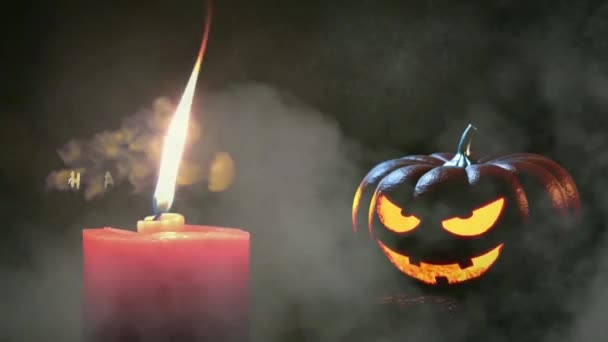 Joyeux Halloween Fond Citrouille Hanté — Video