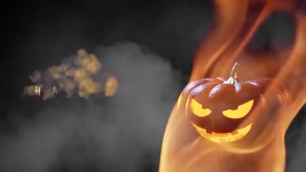 Gelukkig Halloween Spookhuis Pompoen Achtergrond — Stockvideo