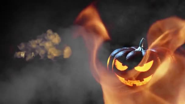 Счастливого Хэллоуина Привидениями Тыквы — стоковое видео