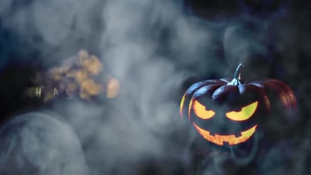 Gelukkig Halloween Spookhuis Pompoen Achtergrond — Stockvideo