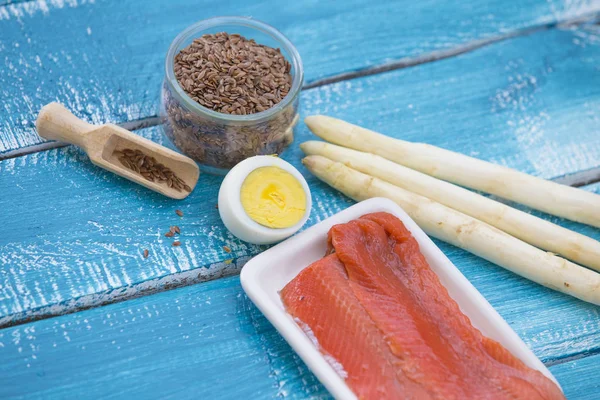 Keto Kost Ingredienser Fisk Och Ägg — Stockfoto