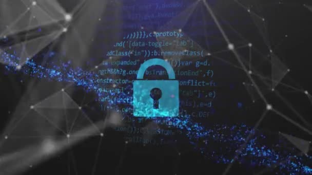Cybersecurity Concept Wereldwijde Netwerk Hacker Beveiliging — Stockvideo
