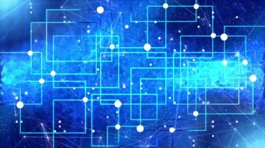 Soyut mavi teknoloji ağ arkaplanı