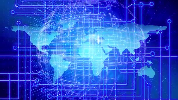 Аннотация Blue Technology Network Background — стоковое видео