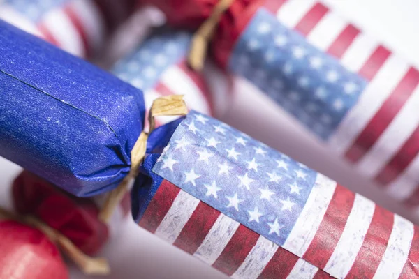 American Flag Decorations Celebration Fourth July Independence Day — Stock Photo, Image