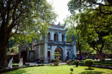 Hanoi, Vietnam - 8 Nisan 2018: Khue Van Cac, edebiyat Tapınağı. Van Mieu sembolü Hanoi ve bu Vietnam ilk Üniversitesi.
