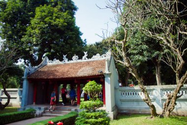 Hanoi, Vietnam - 8 Nisan 2018: Khue Van Cac, edebiyat Tapınağı. Van Mieu sembolü Hanoi ve bu Vietnam ilk Üniversitesi.