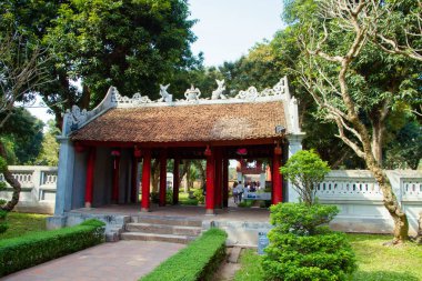 Hanoi, Vietnam - 8 Nisan 2018: Khue Van Cac, edebiyat Tapınağı. Van Mieu sembolü Hanoi ve bu Vietnam ilk Üniversitesi.