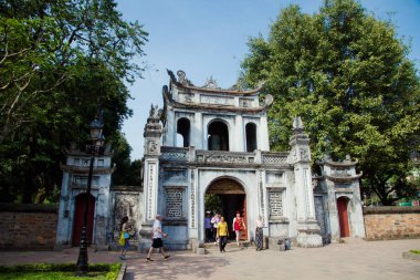 Hanoi, Vietnam - 8 Nisan 2018: Khue Van Cac, edebiyat Tapınağı. Van Mieu sembolü Hanoi ve bu Vietnam ilk Üniversitesi.
