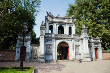Hanoi, Vietnam - 8 Nisan 2018: Khue Van Cac, edebiyat Tapınağı. Van Mieu sembolü Hanoi ve bu Vietnam ilk Üniversitesi.