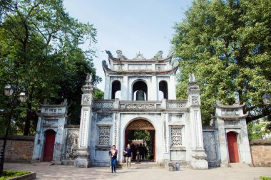 Hanoi, Vietnam - 8 Nisan 2018: Khue Van Cac, edebiyat Tapınağı. Van Mieu sembolü Hanoi ve bu Vietnam ilk Üniversitesi.