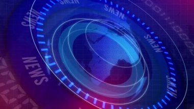 Küresel Dünya dijital dünya haber Studio arka plan haber rapor için döndürme ve son dakika haberleri