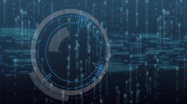 Fütüristik dijital Hud teknoloji Kullanıcı arabirimi, çeşitli teknoloji öğeleri iletişim iş yenilik kavramı ile Radar ekranı
