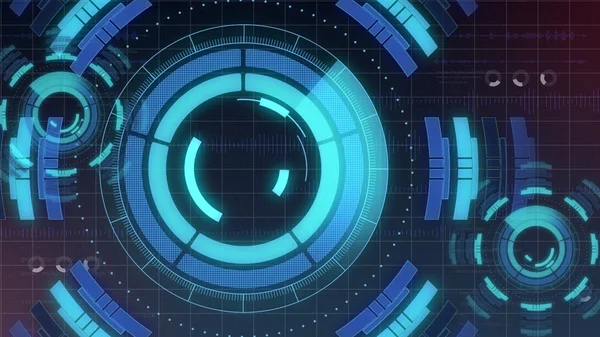 Fütüristik dijital Hud teknoloji Kullanıcı arabirimi, çeşitli teknoloji öğeleri iletişim iş yenilik kavramı ile Radar ekranı