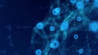 Ağ bağlantı kavramı yaratıcı hareket grafik arka plan ile çalıştıran kesmek şifre