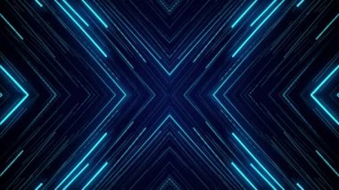 mavi neon ışığı soyut görsel geometri hareketli grafik teknolojisi dijital konsept