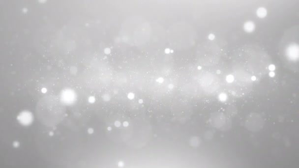 Πολυτελές Λευκό Ασημί Σωματίδιο Glitter Αφηρημένο Φόντο Για Ευτυχισμένο Νέο — Αρχείο Βίντεο