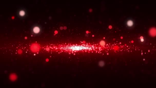 Розкішний Червоний Блиск Частинок Абстрактний Фон Щасливого Нового Року Веселого — стокове відео