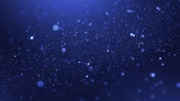 Luxury Blue Particle Glitter Abstract Background Happy New Year Merry — Stock Video