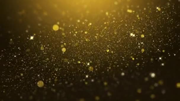 Luxury Gold Particle Glitter Abstract Background Happy New Year Merry — 图库视频影像