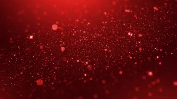 Luksusowe Czerwone Cząstki Brokat Abstrakcyjne Tło Dla Szczęśliwego Nowego Roku — Wideo stockowe