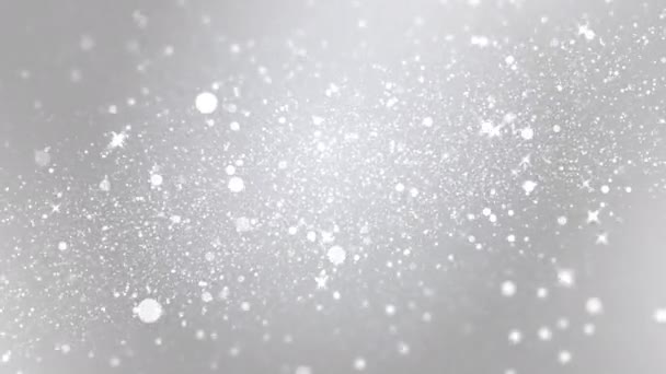 Lusso Bianco Argento Particella Glitter Sfondo Astratto Felice Anno Nuovo — Video Stock