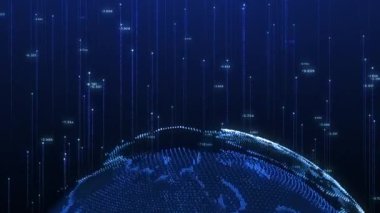 dijital dünya haritası fütürist soyut arkaplan, büyük veri teknolojisi