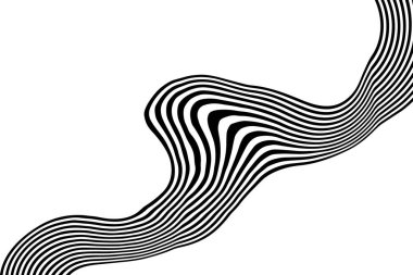 Yaratıcı dinamik fon. Benzersiz akışı olan soyut siyah ve beyaz sıvı deseni.