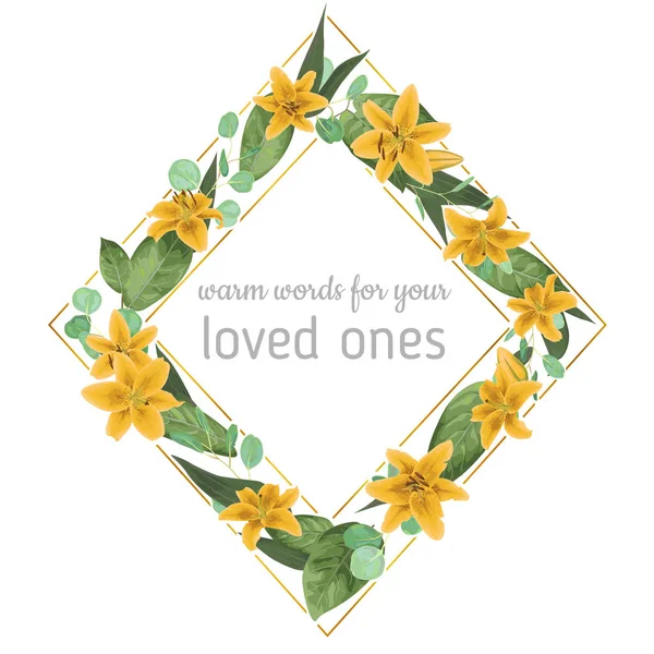 Düğün Davetiye Kartı Vektör Çiçek Yeşil Tasarım Davet Ediyoruz Okaliptüs — Stok Vektör