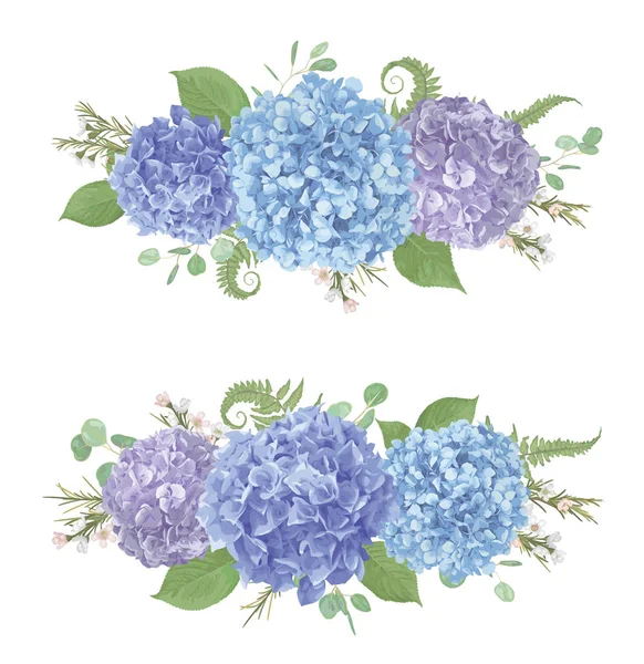 Set di bouquet da matrimonio.Foglie, rami in fiore eucalipto, ga — Vettoriale Stock