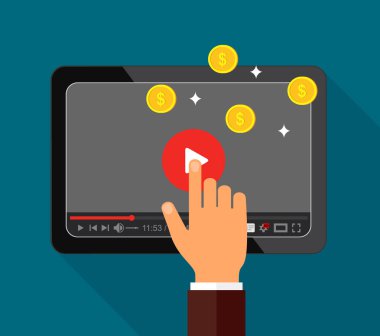 Video para kazanma kavramı. Video içeriği para kazanmaya.