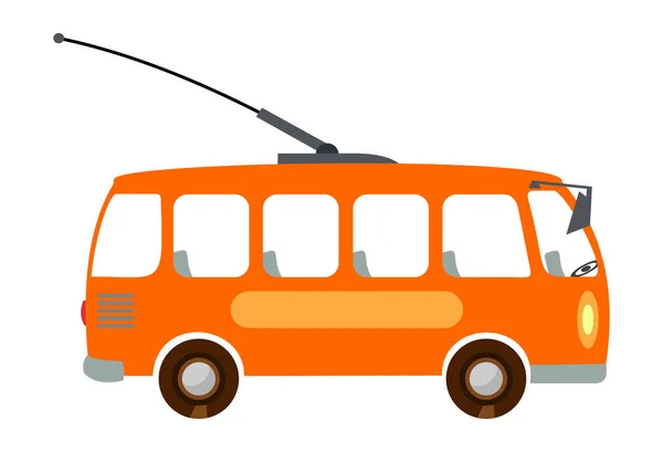 Trådbuss. Animation. Trådbuss barnens illustration. Vektorillustration isolerade på vit bakgrund. — Stock vektor