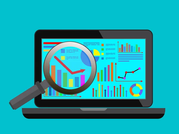 Концепция аналитики сайта поисковой информации. Современная векторная иллюстрация — стоковый вектор