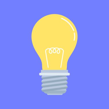 Ampul. Elektrik enerji tasarruflu ampul. Düz tasarım. Hisse senedi vektör çizim.