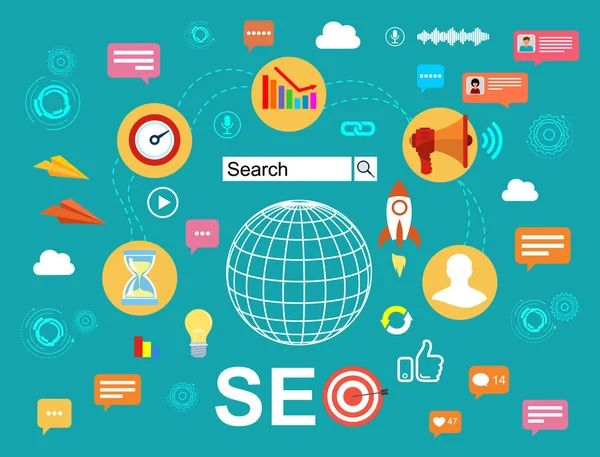 Segmentación Monitoreo Seo Seo Móvil Plantillas Sitios Web Resultados Búsqueda — Archivo Imágenes Vectoriales