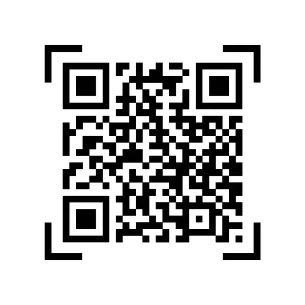 Κωδικό QR. Δείγμα κώδικα qr στο εικονίδιο. Εικονογράφηση διάνυσμα που απομονώνονται σε λευκό φόντο — Διανυσματικό Αρχείο