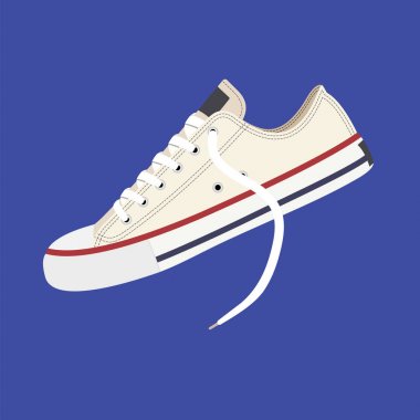 Ayakkabı. Spor için gençlik gri spor ayakkabıları. Vektör stok illüstrasyon