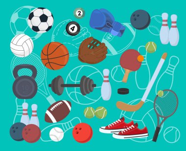 Spor. Simgeler kümesi. Vektör stok illüstrasyon