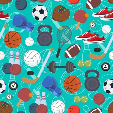 Spor. Kusursuz arka plan. Sağlıklı yaşam tarzı. Vektör çizimi