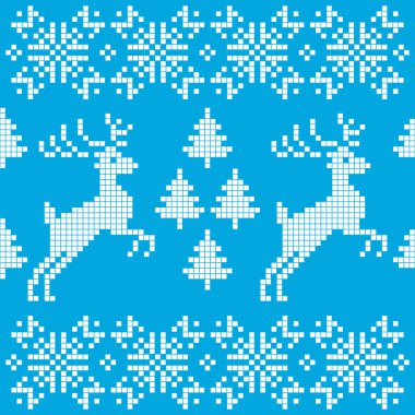 Yeni yıl ve Noel sorunsuz piksel desen. Vektör çizimi